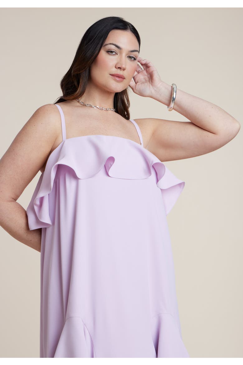 Ruffle Detail Maxi Trapeze Dress, Alternate, color, FAIR ORCHID