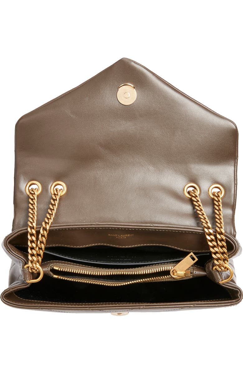 Saint Laurent Small Loulou Chain Leather Shoulder Bag, Alternate, color, Light Musk