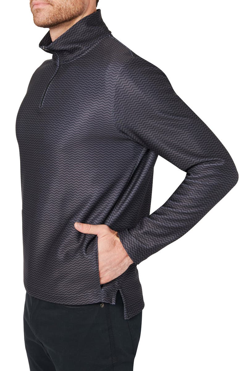 CONSTRUCT Zigzag Quarter Zip Sweatshirt, Alternate, color, Black