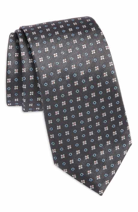 BOSS Floral Herringbone Silk Blend Tie