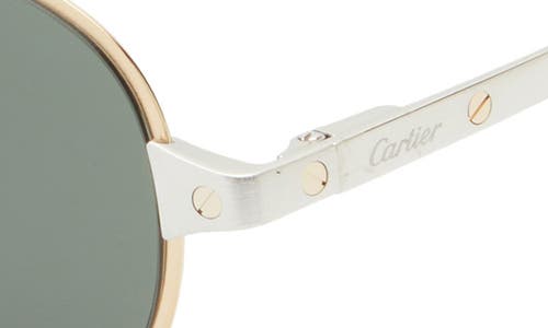 Cartier Santos Brushed Pilot Frame Sunglasses