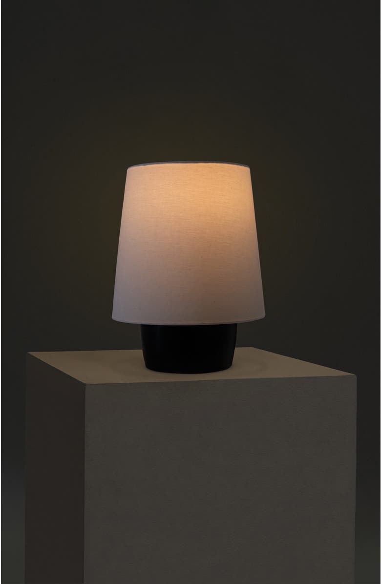 Brightech Dan 14" LED Classic Table Lamp with Cream Tapered Drum Shade and Heavy Ceramic Base, Bulb Included, Alternate, color, Classic Black