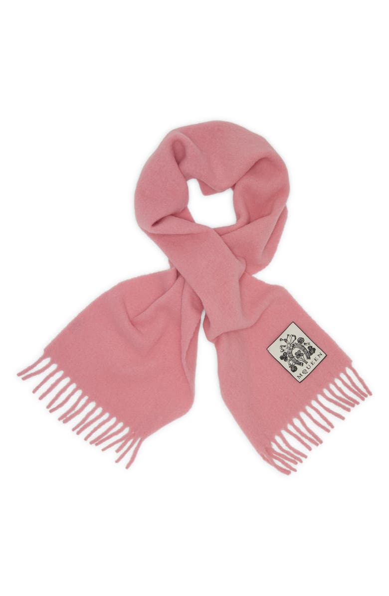 McQueen Solid Alpaca Blend Scarf, Alternate, color, Cocktail Pink