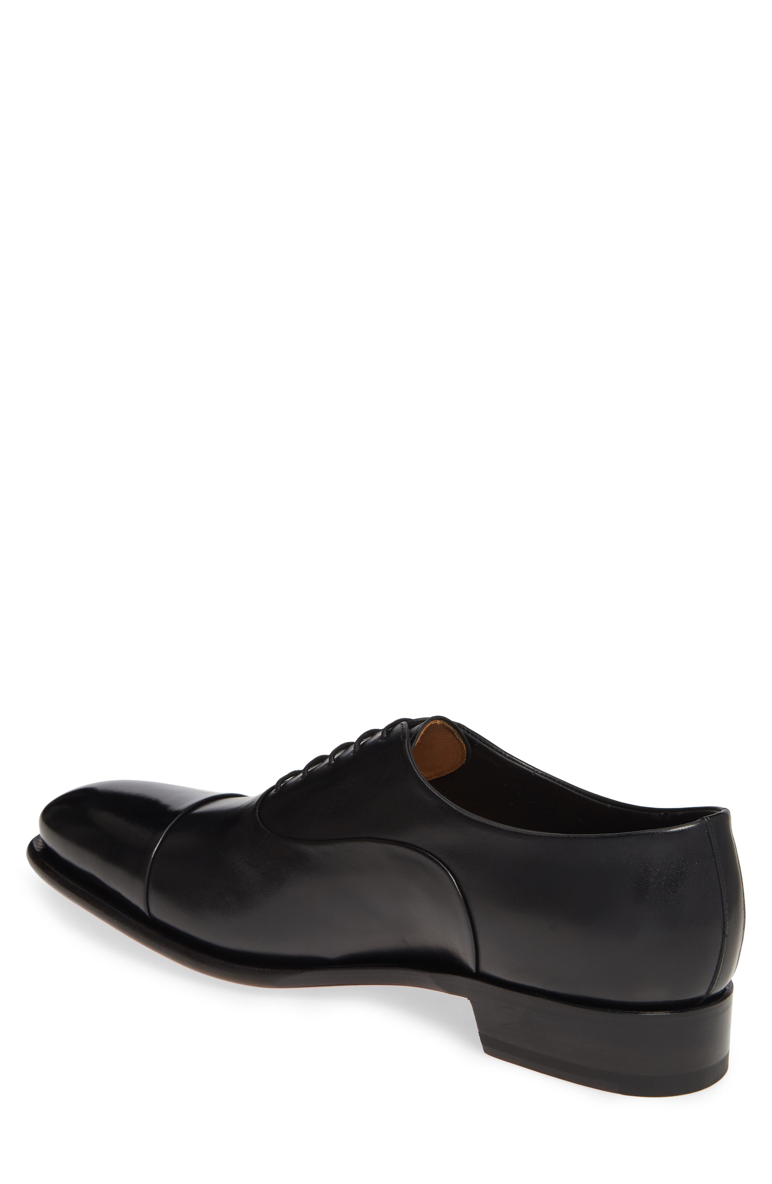 Santoni Isaac Cap Toe Oxford, Alternate, color, Black