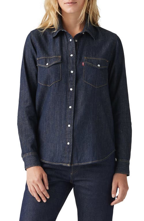 Levi's Iconic Western Denim Snap-up Shirt In Blue