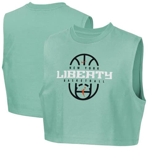 Girls Youth Nike Mint New York Liberty 2026 Authentic Practice Sleeveless Cropped T-Shirt