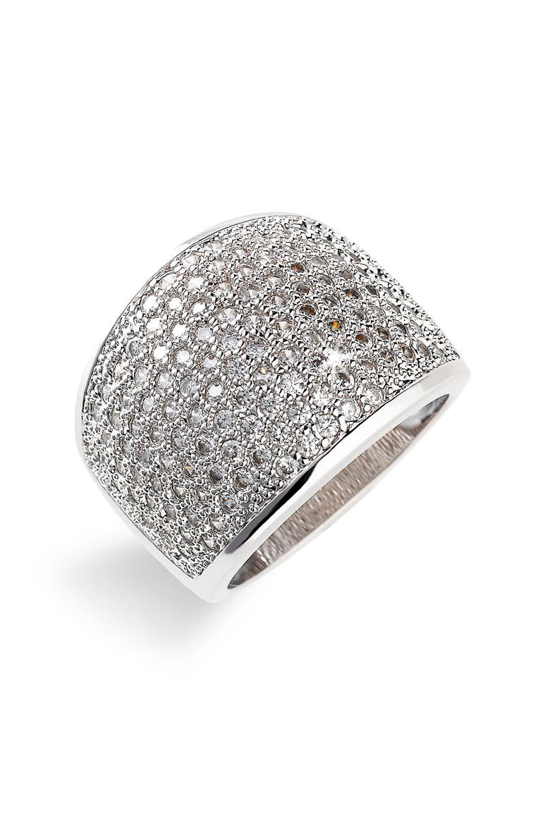 Pavé Ring, Main, color, SILVER
