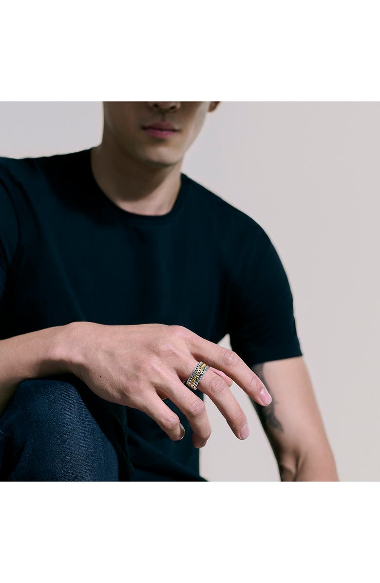 John Hardy Rata Chain Ring, Wide, 9mm, Alternate, color, Silver/ Gold