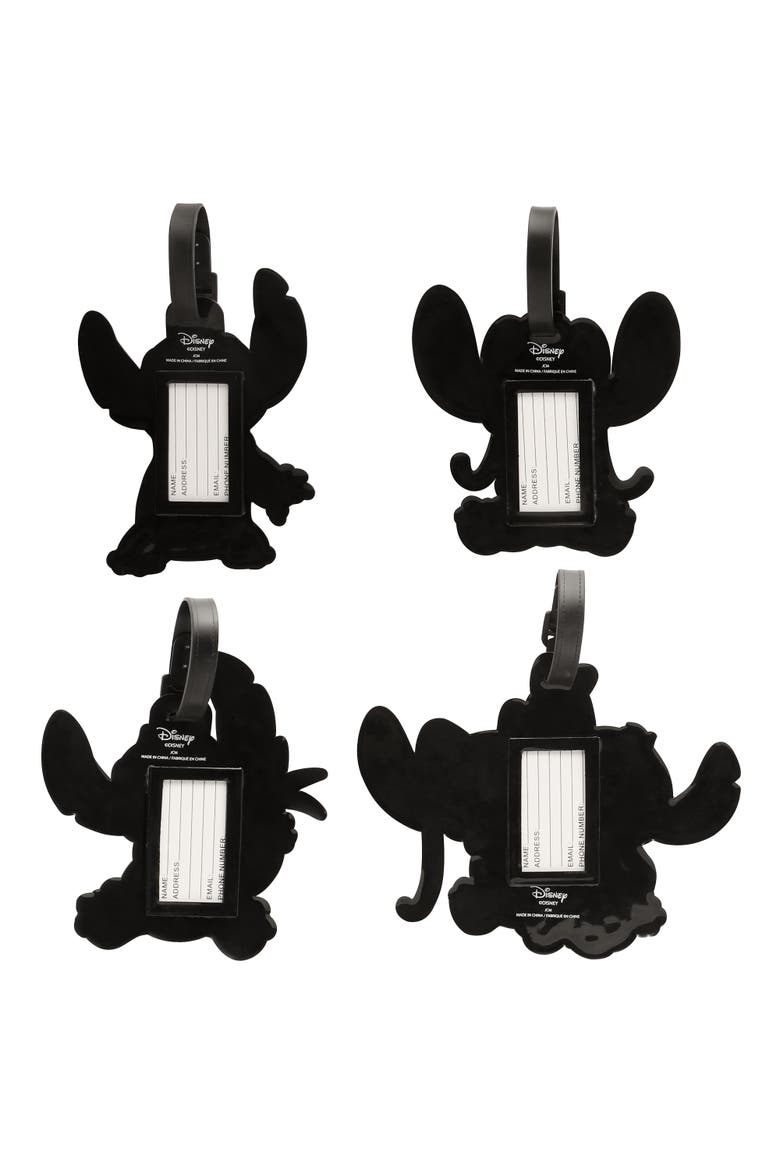 Lilo and Stitch Luggage Tag, Set of 4, Alternate, color, Black, blue