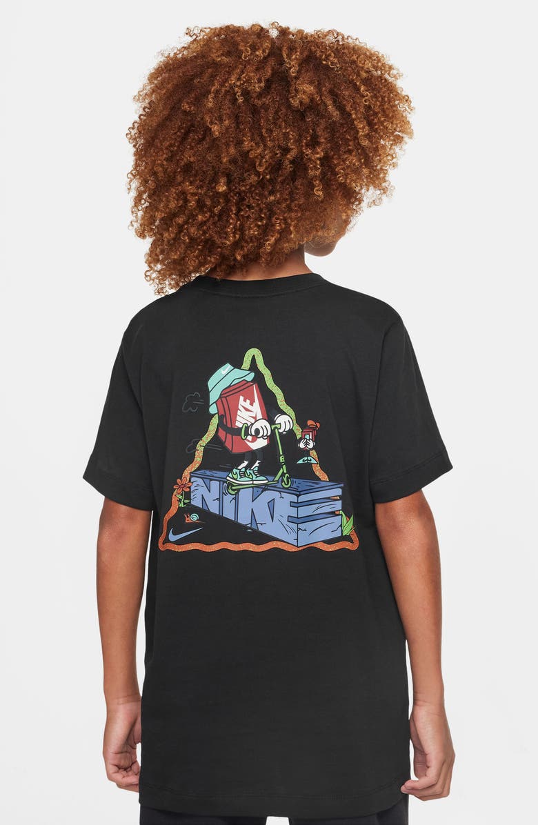 Nike Kids' Boxy Scooter Graphic T-Shirt, Alternate, color, Black