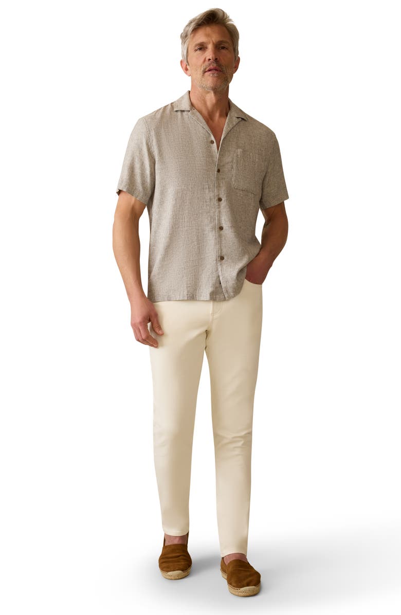 Faherty Breeze Linen BlendCamp Shirt, Alternate, color, Stone Coast