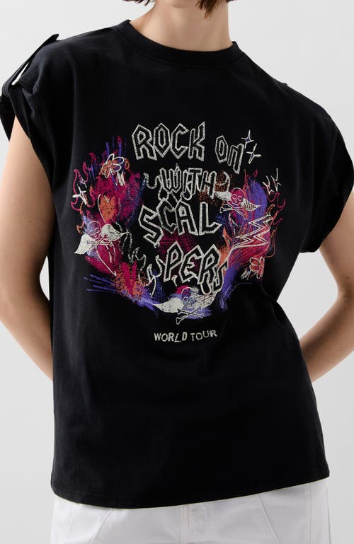 Scalpers Rock On Tee In Black