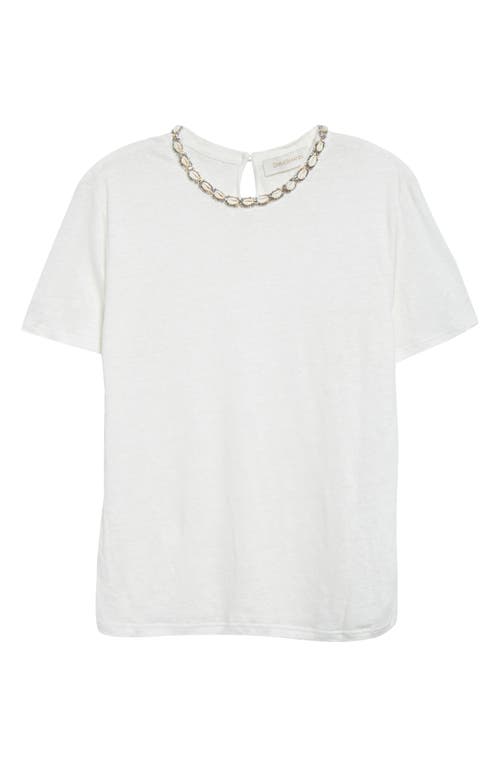 Zimmermann Illuminate Embellished Short Sleeves T-shirt In Ivory