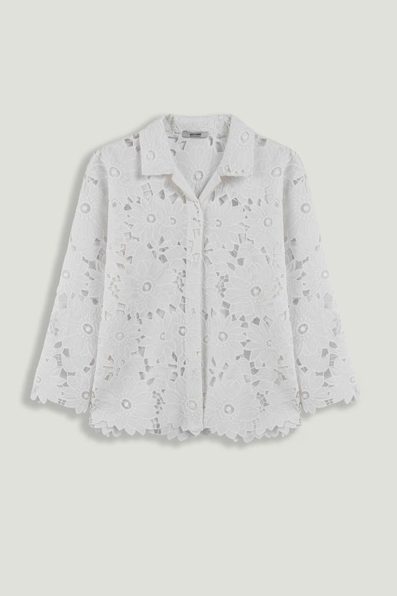 Floral Broderie Jacket, Alternate, color, Ivory