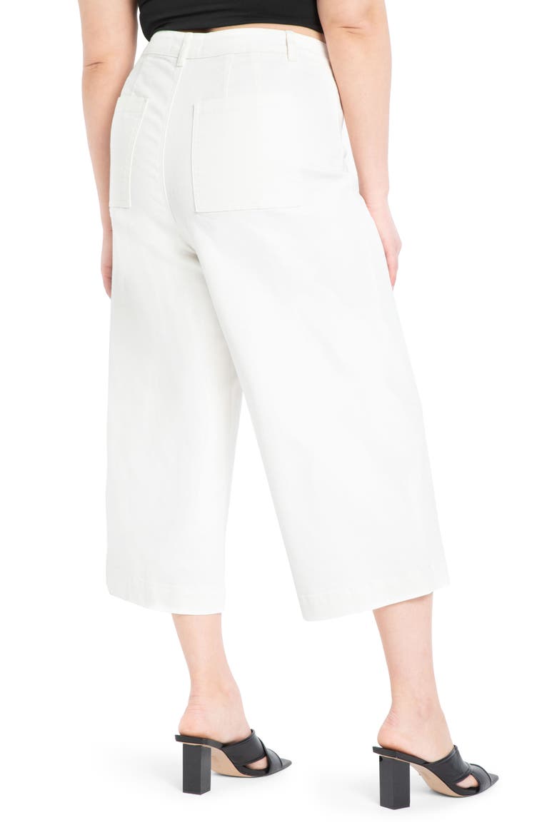 High Waist Crop Wide Leg Jeans, Alternate, color, WHITE