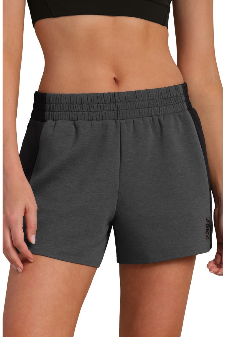 DreamGlow Colorblock Shorts, Main, color, PURE BLACK HEATHER