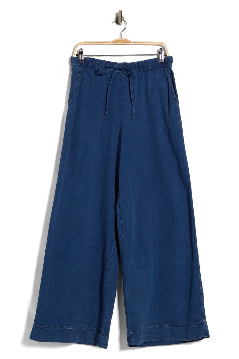 Pique Wide Leg Pants, Alternate, color, DARK WASH INDIGO