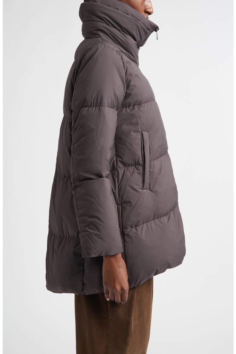Box Quilted Water Resistant Down Coat, Alternate, color, MARRONE SCURO
