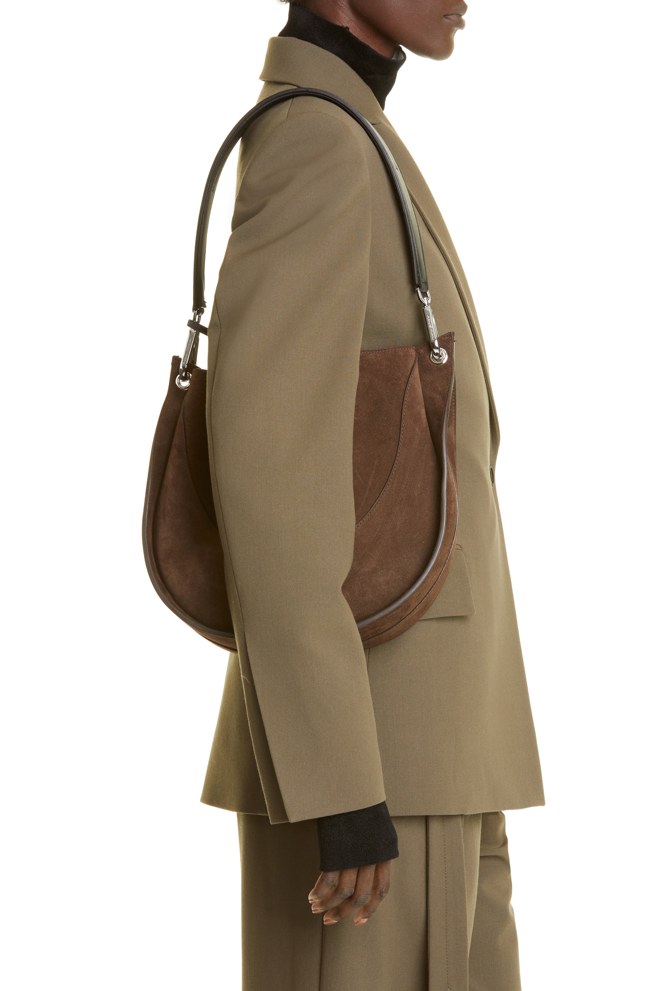 Proenza Schouler Arch Suede Shoulder Bag, Alternate, color, 