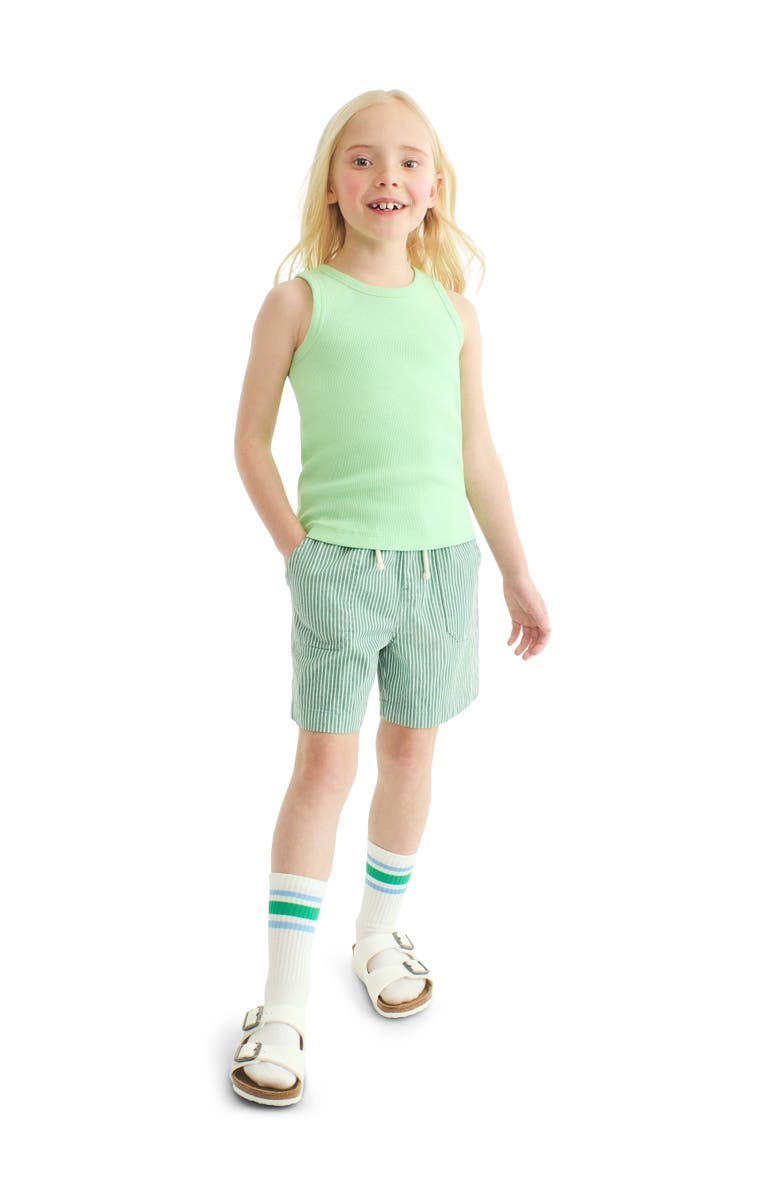 Primary Kids Stretch Chino Short In Boardwalk Stripe, Alternate, color, Sunwashed Teal Union Stripe