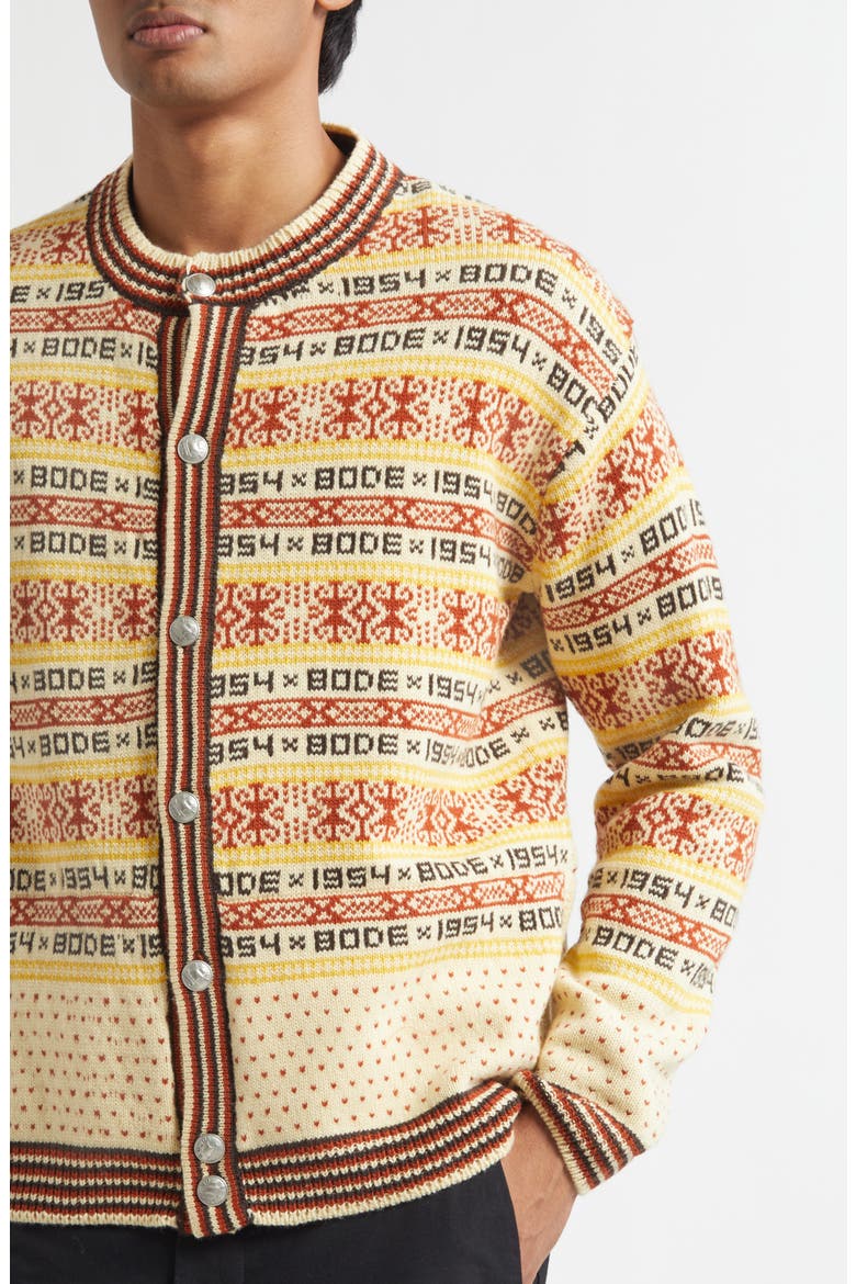 Marzipan Fair Isle Wool Cardigan, Alternate, color, BEIGE MULTI