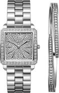JBW Cristal Diamond Bracelet Watch & Bangle Set, 28mm