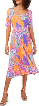 Chaus Elbow Sleeve Fit & Flare Dress