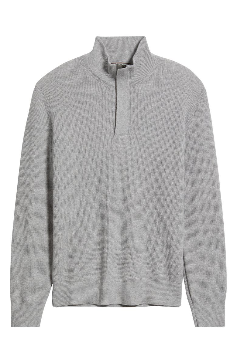 Canali Quater Zip Wool & Cashmere Sweater, Alternate, color, Light Grey