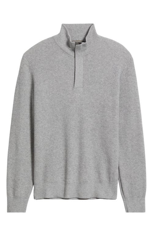 Canali Quater Zip Wool & Cashmere Sweater In Gray