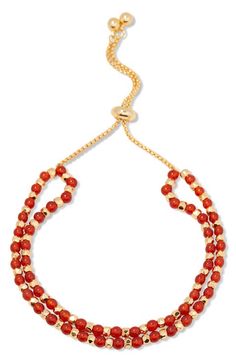 Evette Birthstone Beaded Slider Bracelet