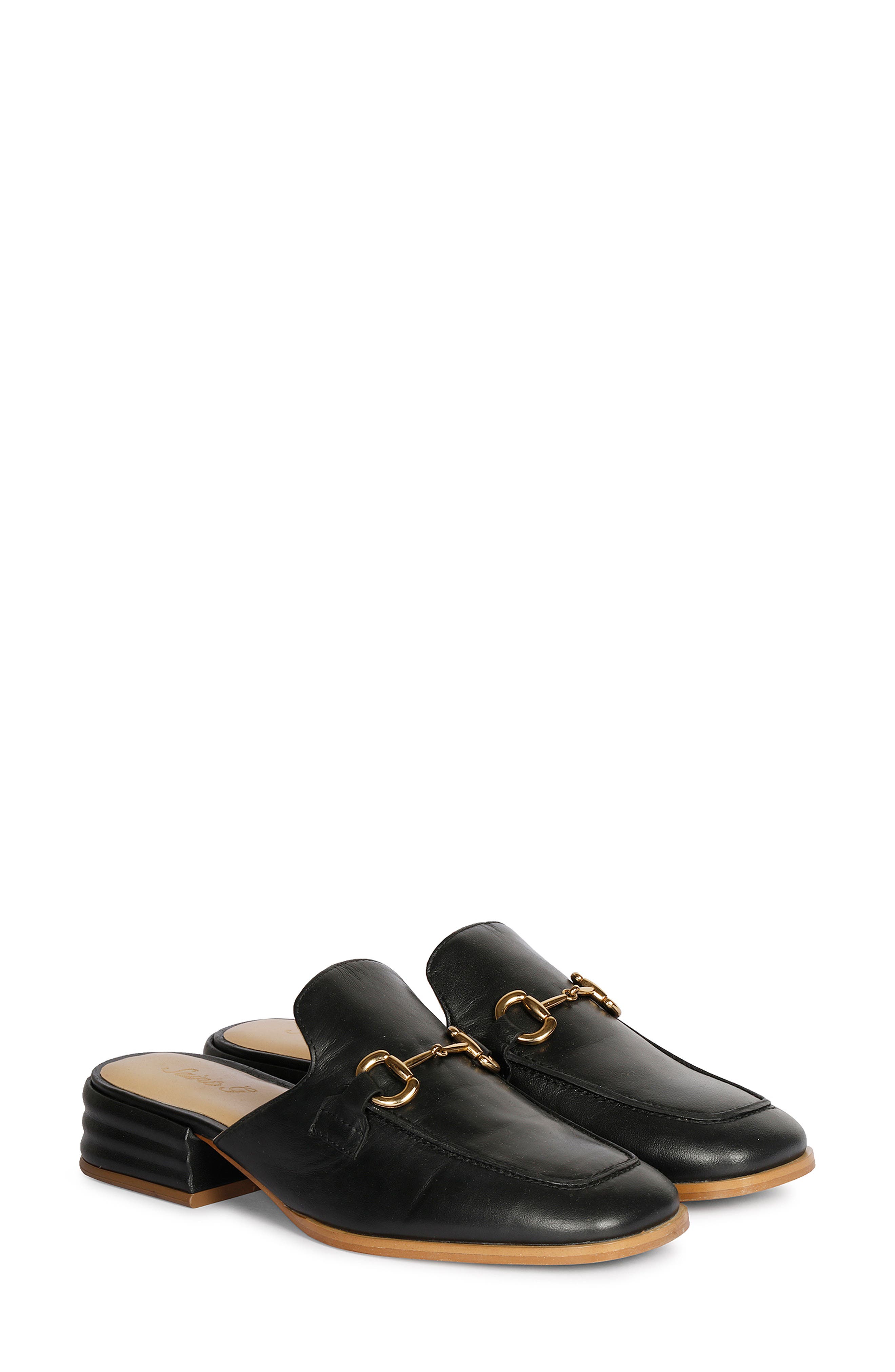 SAINT G Savannah Moc Toe Loafer Mule, Alternate, color, Black