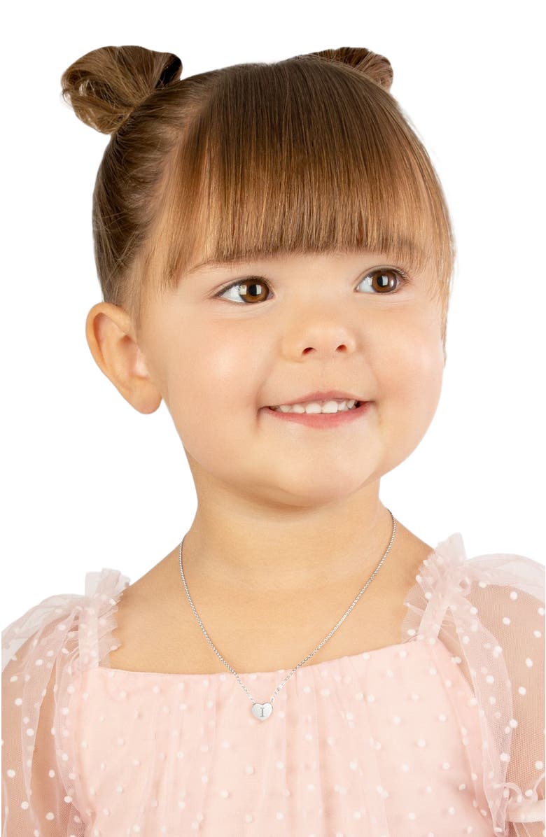 Tiny Blessings Sterling Silver Mini Sliding Heart & Engraved Initial 12-14" Necklace, Alternate, color, Silver - I