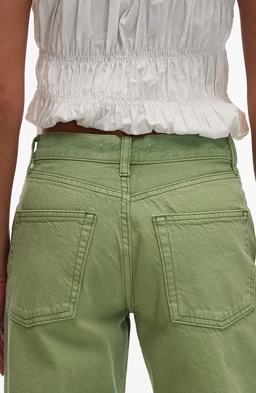 Topshop Ember Low Rise Wide Leg Jeans In Light Green