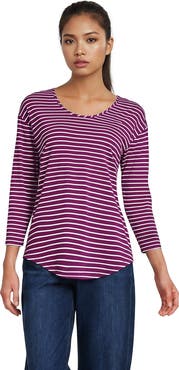 Lands' End 3/4 Sleeve Lightweight Jersey Shirttail Tee