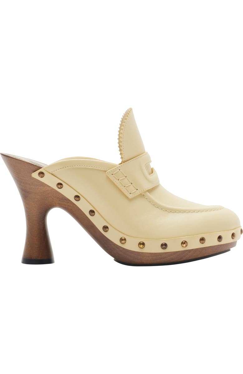 Burberry Leather Potter Clogs, Main, color, Bake