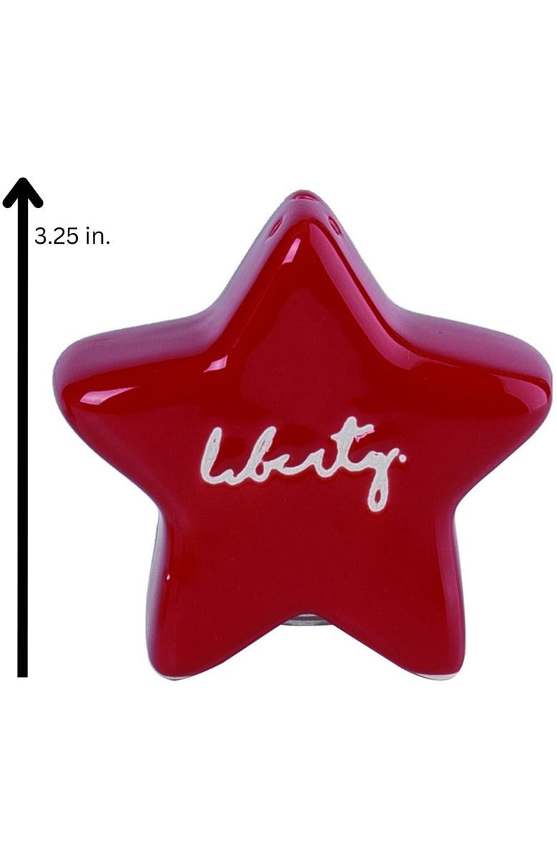 Transpac Dolomite 3.25 in Multicolor Patriotic Star Salt and Pepper Shaker Set of 2 for July 4th Americana Decor, Alternate, color, Multicolored