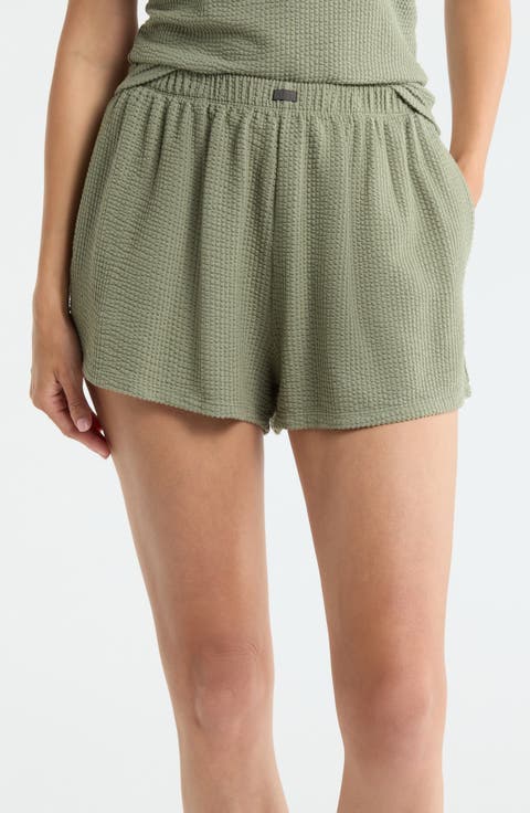 Stretch Organic Cotton Seersucker Lounge Shorts
