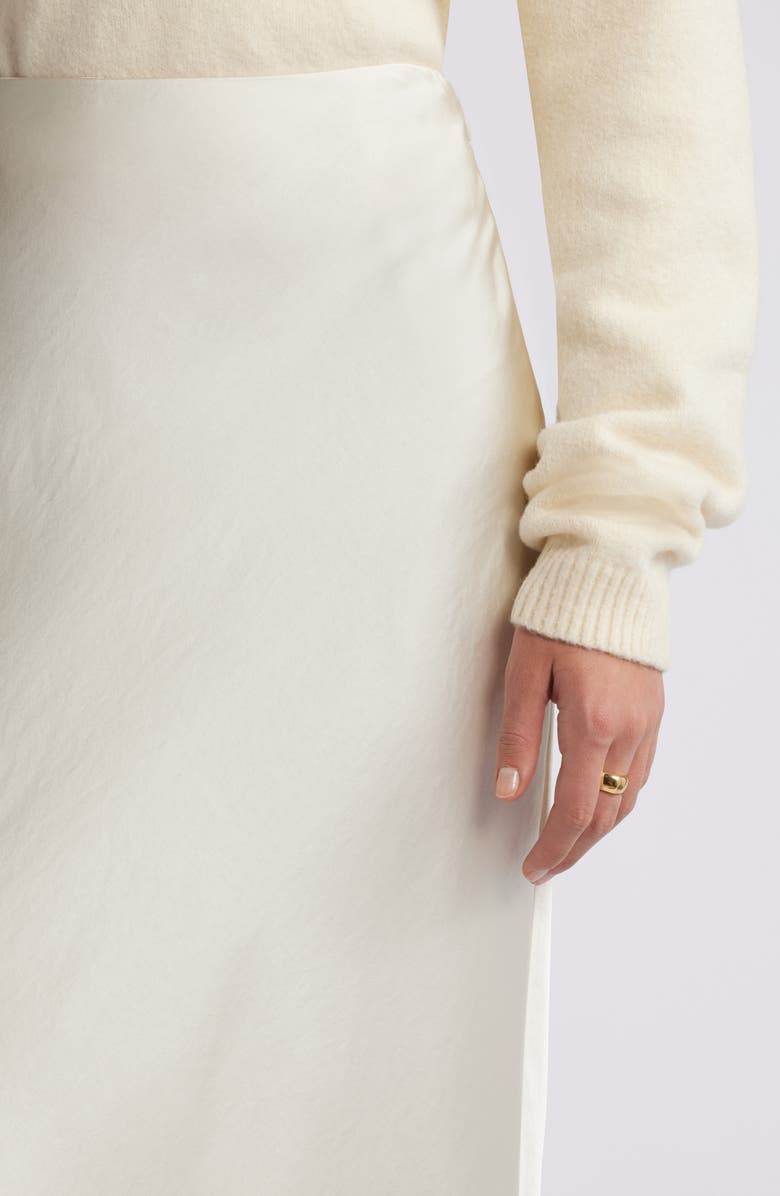 Open Edit Bias Cut Maxi Skirt, Alternate, color, Ivory Dove