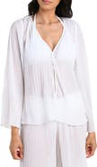 La Blanca Sunbeams Pleat Cover-Up Shirt