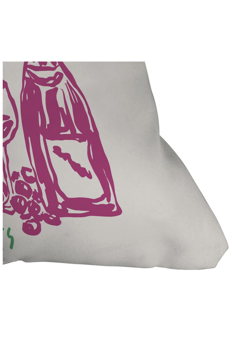 Club Print Throw Pillow, Alternate, color, WINE CLUB WHITE MULTI