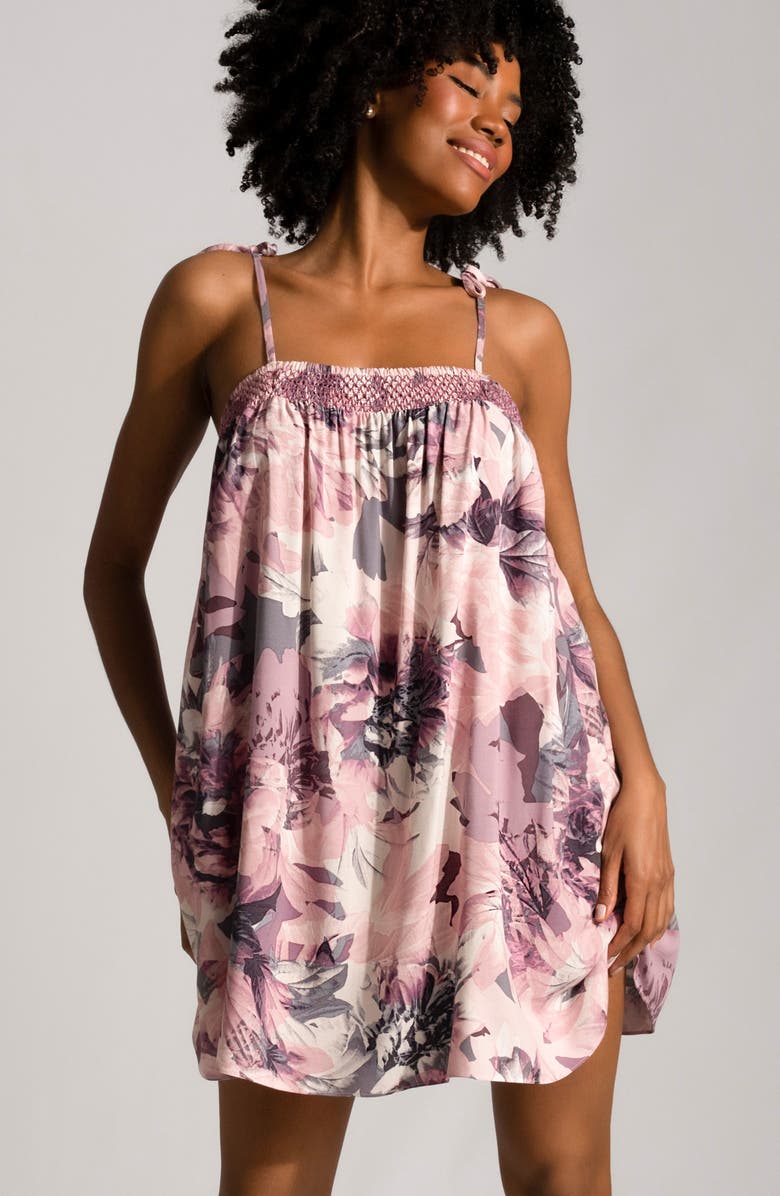 Midnight Bakery Moonlight Beach Smocked Floral Chemise, Alternate, color, 