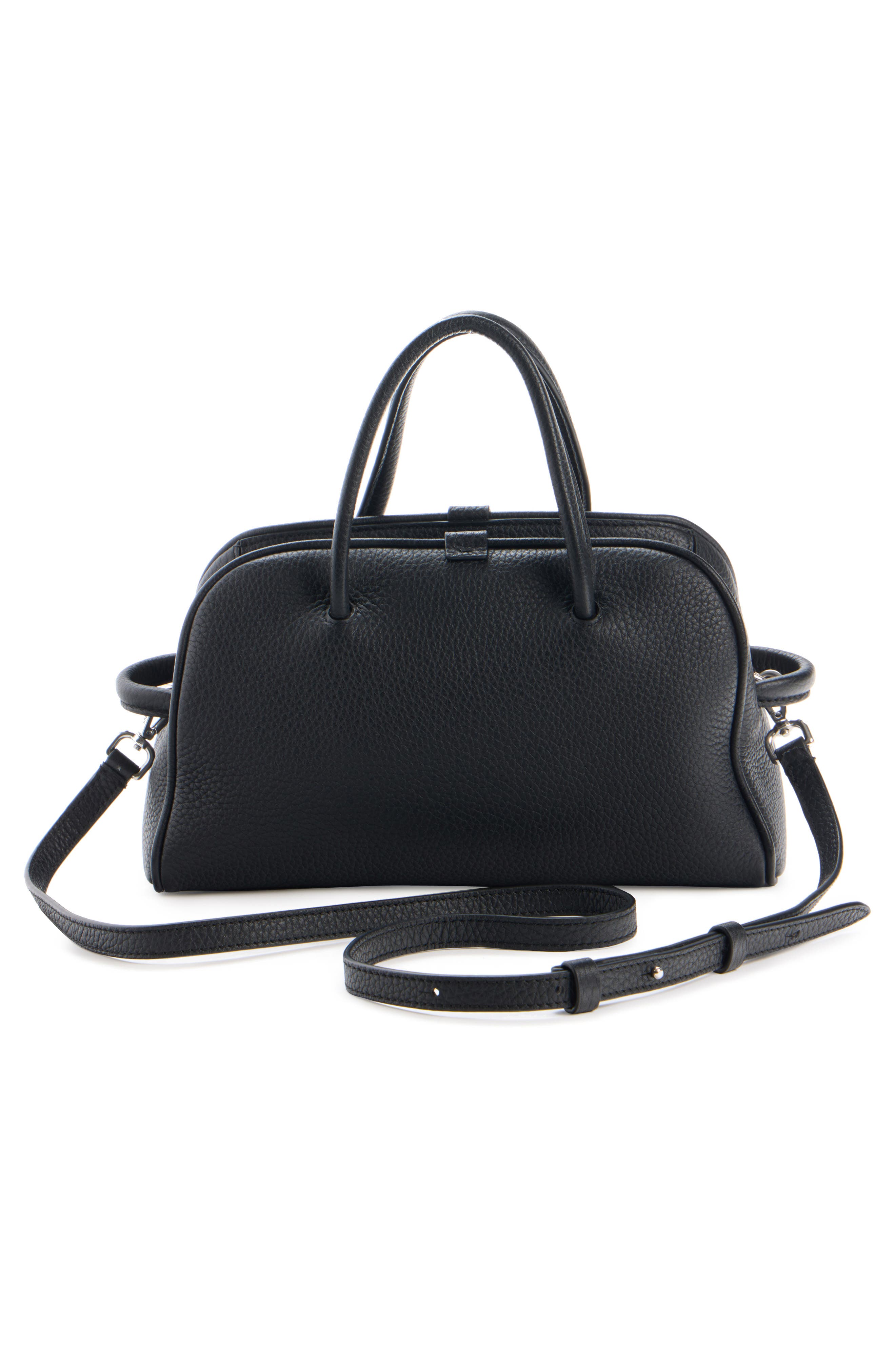 Jacquemus Le Petit Turismo Leather Bowling Bag, Alternate, color, Black 990