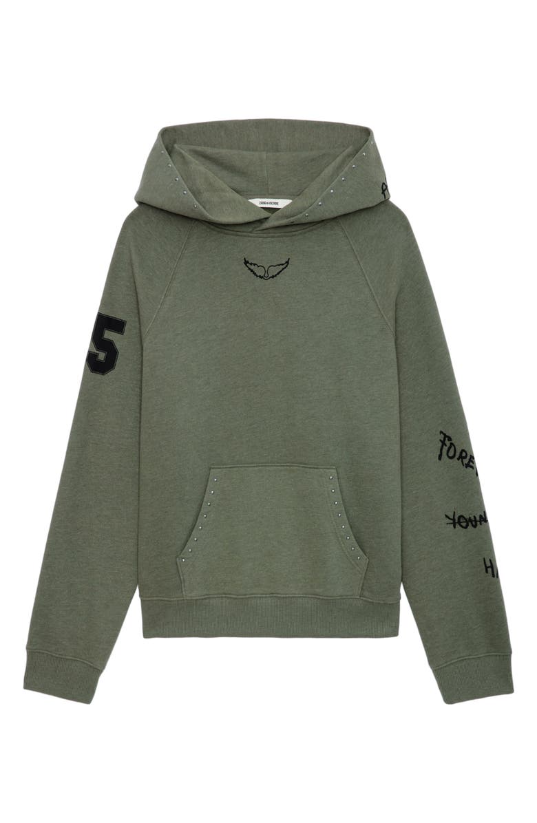 Zadig & Voltaire Georgy Strass Embellished Hoodie, Alternate, color, 