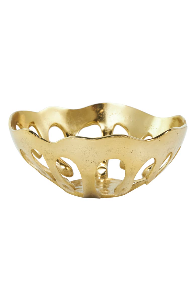 VIVIAN LUNE HOME Set of Two Gold Aluminium Decorative Bowls, Alternate, color, Gold