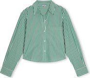 Rails Ramy Stripe Cotton Blend Crop Button-Up Shirt