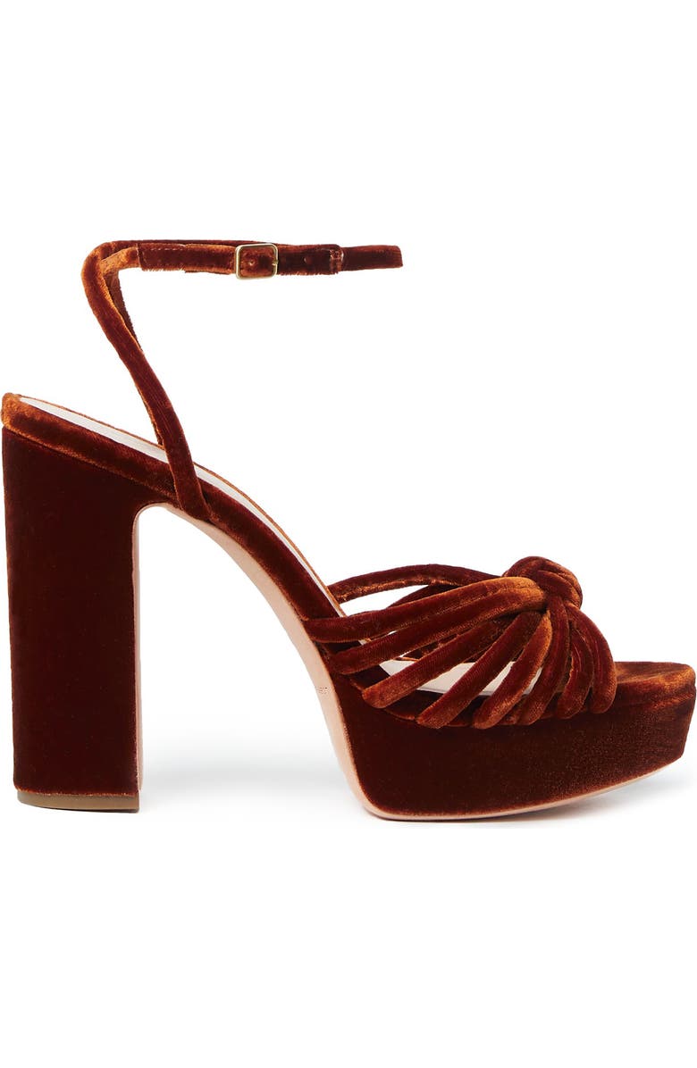 Loeffler Randall Rivka Knotted Platform Sandal, Alternate, color, Sienna