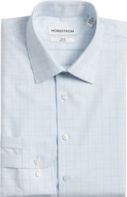 Nordstrom Trim Fit Check Non Iron Cotton Dress Shirt