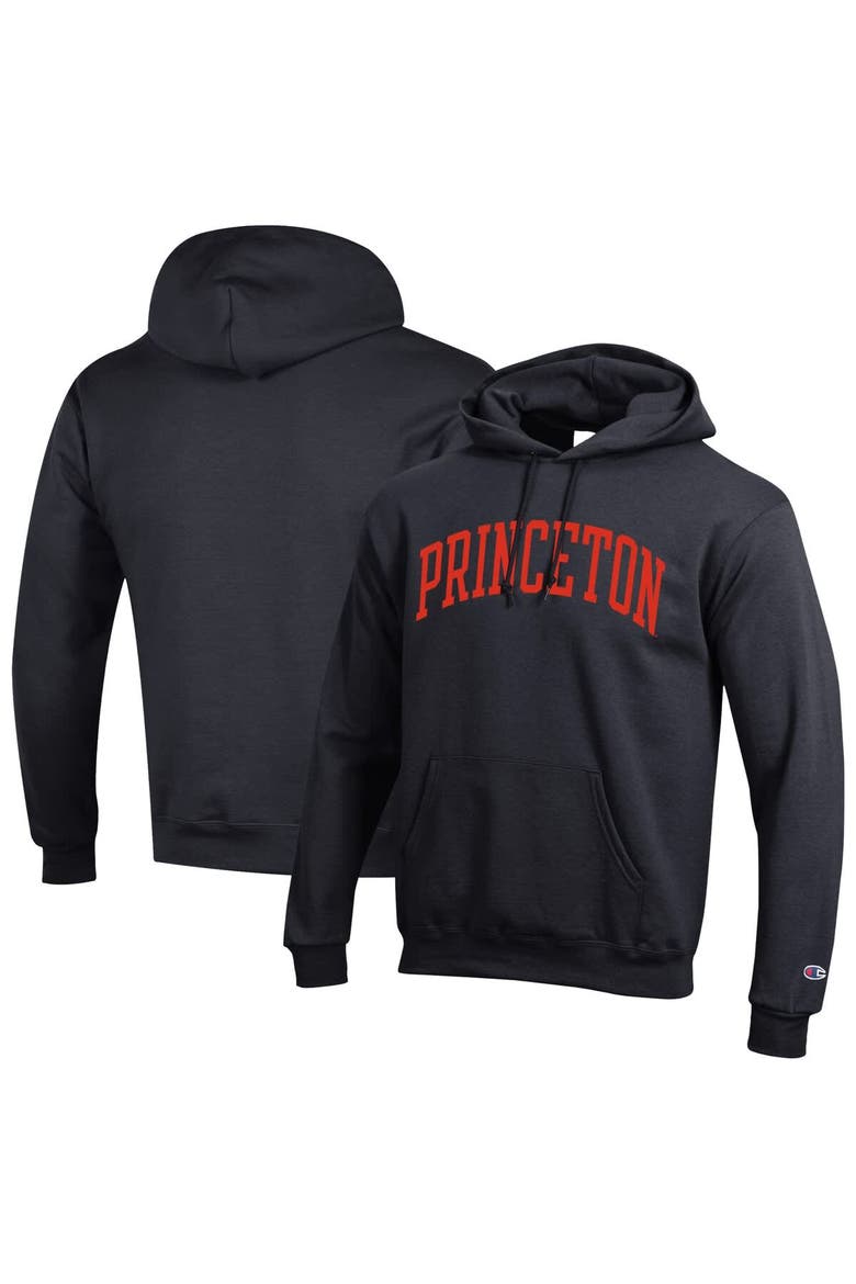 Men's Champion  Black Princeton Tigers Basic Arch Fleece Pullover Hoodie, Alternate, color, Black