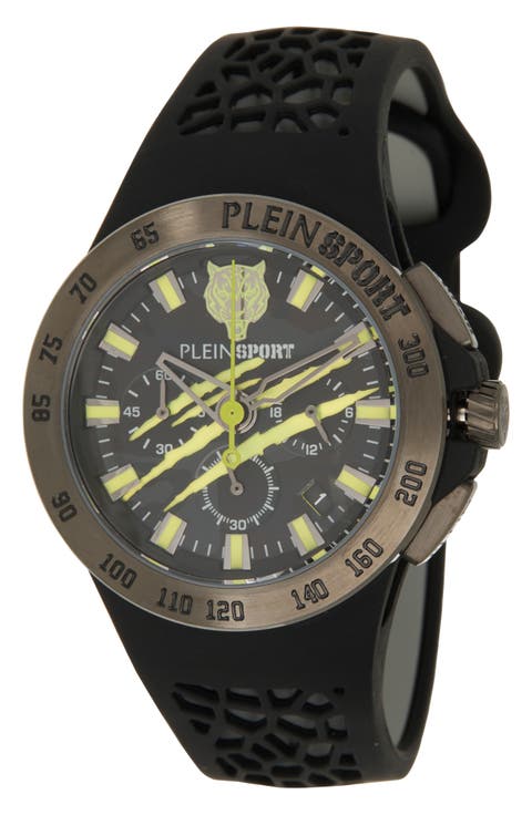 Thunderstorm Chronograph Silicone Strap Watch, 43mm