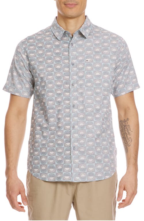 Quiksilver Men's Florever Classic Short Sleeve Woven Shirt In Jade Grey